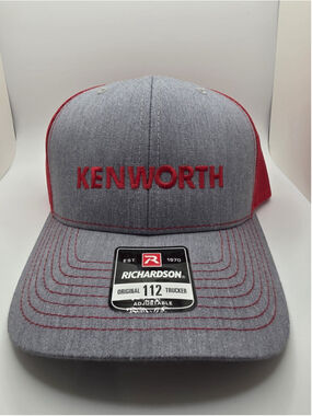 Kenworth Richardson 112 Trucker Hat Gray Red Mesh Snapback Adjustable NWOT Cap